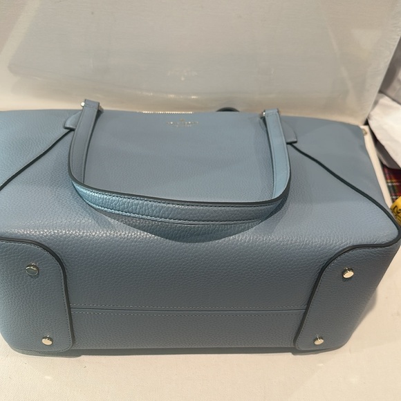 NWT Kate Spade Pebble Leather Baby Blue Tote Bag with Silvertone hardware. - Picture 11 of 11